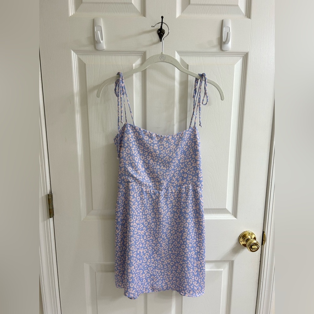 Resa Mini Dress in Light Purple and Pink